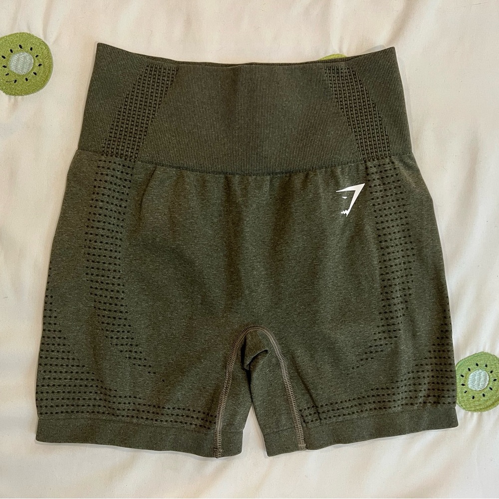 Gymshark | Vital Seamless 2.0 Shorts, Base Green Marl, S